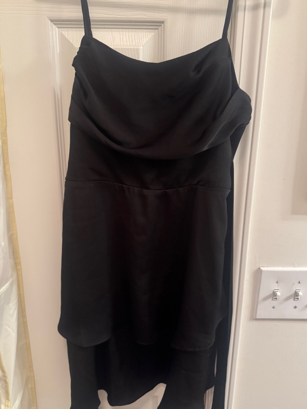 Papermoon Black Spaghetti Strap Cowl Neck Dress